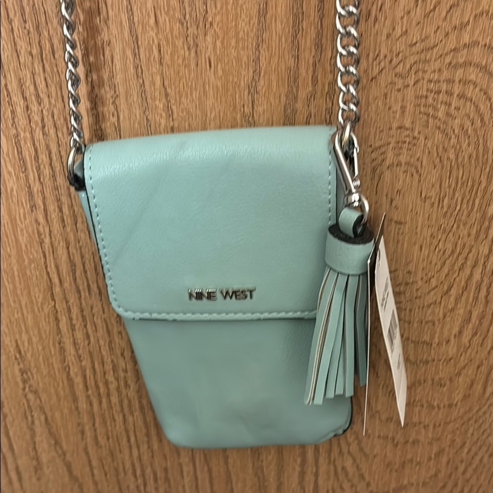 Nine West Green Crossbody Bag with Tassel Detail